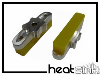 Bremsbeläge Heatsink Magura auf Aluhalter - gelb