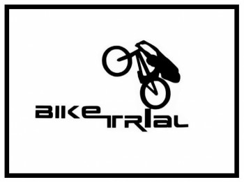 Aufkleber Bike Trial Logo - klein silber
