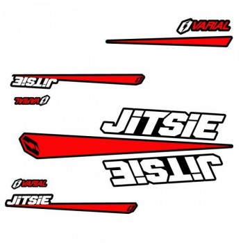 Rahmenaufklebersatz Jitsie - weiß/rot