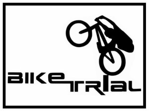 Aufkleber Bike Trial Logo - groß schwarz