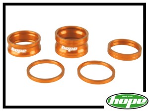 Vorbau-Spacerset Hope Aluminium CNC orange