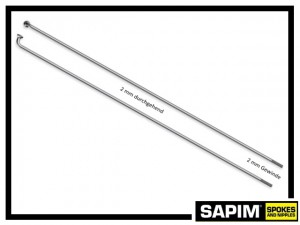 Speiche Sapim Leader 20" (ohne Nippel) - silber 176mm