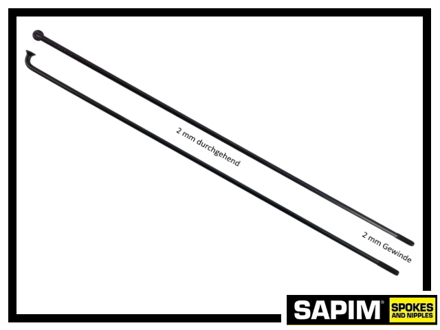 Speiche Sapim Leader 20" (ohne Nippel) - schwarz 184mm