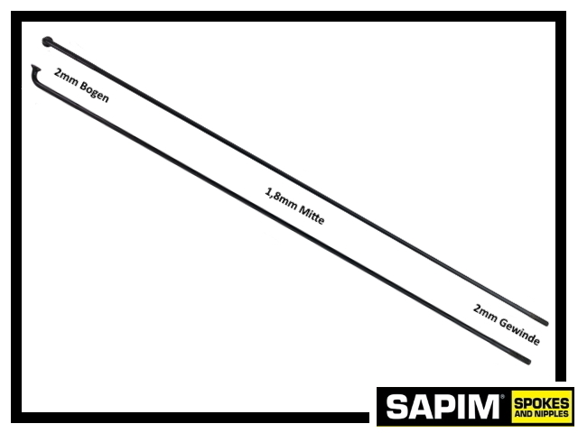 Speiche Sapim Race 24" (ohne Nippel) - schwarz 232mm