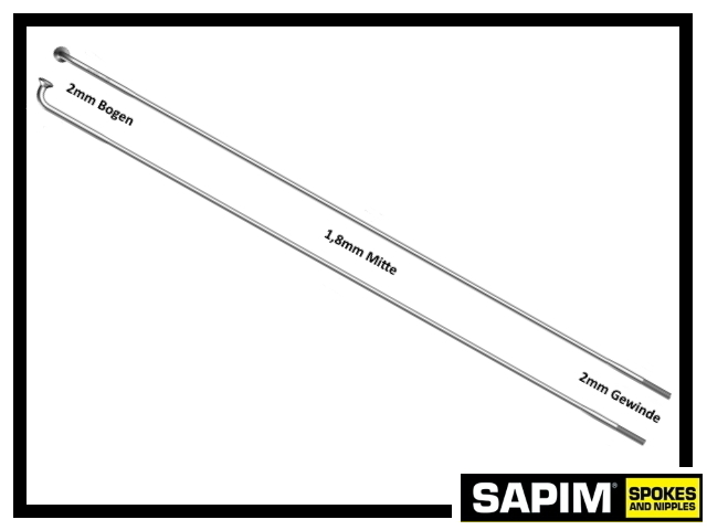 Speiche Sapim Race 24" (ohne Nippel) - silber 234mm